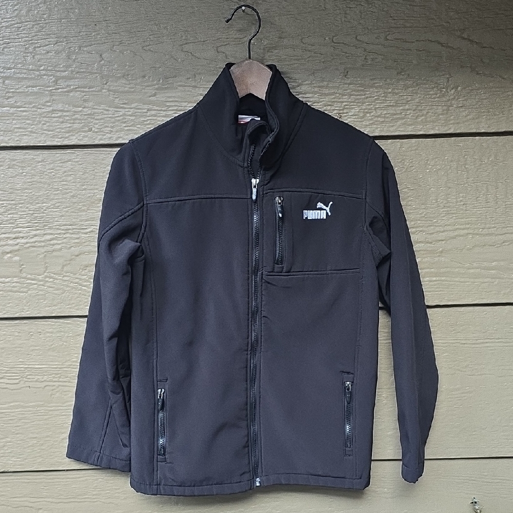 Puma Kids Boys Fleece Lined softshell Jacket Medium Black M